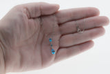 Raindrops - Estate 10K White Gold Natural Swiss Blue Topaz & Diamond Pendant & 14K Chain (EP062)