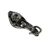 It's A Shoo-In  - Estate Silver Plate Crystal Rhinestone Shoe Brooch (EBR008)