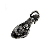 It's A Shoo-In  - Estate Silver Plate Crystal Rhinestone Shoe Brooch (EBR008)
