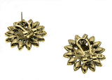 Full Bloom - Vintage Signed 'Heidi Daus' Bronze Toned Metal Austrian Swarovski Crystal Rhinestone & Faux Turquoise Necklace & Earring Set (VN178)