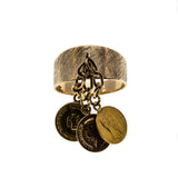 Charming - Vintage 21K & 14K Gold Imperio Mexicano Emperador Maximiliano Coin Charm Ring (VR869)