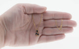 Jeweled Flower - Vintage 10K Gold Sapphire & Diamond Flower Pendant & Chain (VP196)
