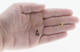 Jeweled Flower - Vintage 10K Gold Sapphire & Diamond Flower Pendant & Chain (VP196)