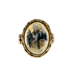 Ancient Revival - Vintage 10K Gold Natural Gold Quartz Agate Ring (VR871)