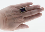 Purple Reign - Estate Sterling Silver Emerald Cut Amethyst Ring (ER315)