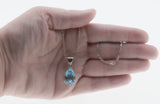Ocean View - Estate Sterling Silver Blue Topaz Pendant & Chain (EP065)