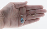 Ocean View - Estate Sterling Silver Blue Topaz Pendant & Chain (EP065)