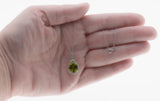 Green Elegance - Estate 14K White Gold Natural Peridot & Diamond Pendant & Chain (EP068)