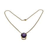 Purple Rain - Vintage 14K Gold Natural Amethyst Pendant & Chain (VP202)