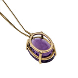 Purple Rain - Vintage 14K Gold Natural Amethyst Pendant & Chain (VP202)