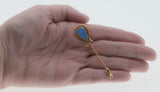 Peacock's Pride - Vintage 14K Gold Natural Australian Opal & Diamond Pin Brooch (VBR238)