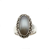 Lustrous Jewel - Vintage Sterling Silver Mabe Pearl Ring (VR889)