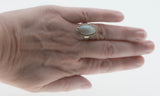 Lustrous Jewel - Vintage Sterling Silver Mabe Pearl Ring (VR889)
