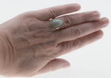 Lustrous Jewel - Vintage Sterling Silver Mabe Pearl Ring (VR889)