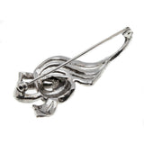 Sparkling Ribbons - Vintage Signed 'Birks' Sterling Silver Marcasite Brooch (VBR239)