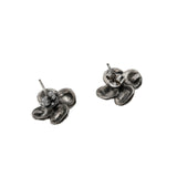 Petites Fleurs - Art Deco Sterling Silver Rose Cut Marcasite Flower Stud Earrings (ADE036)