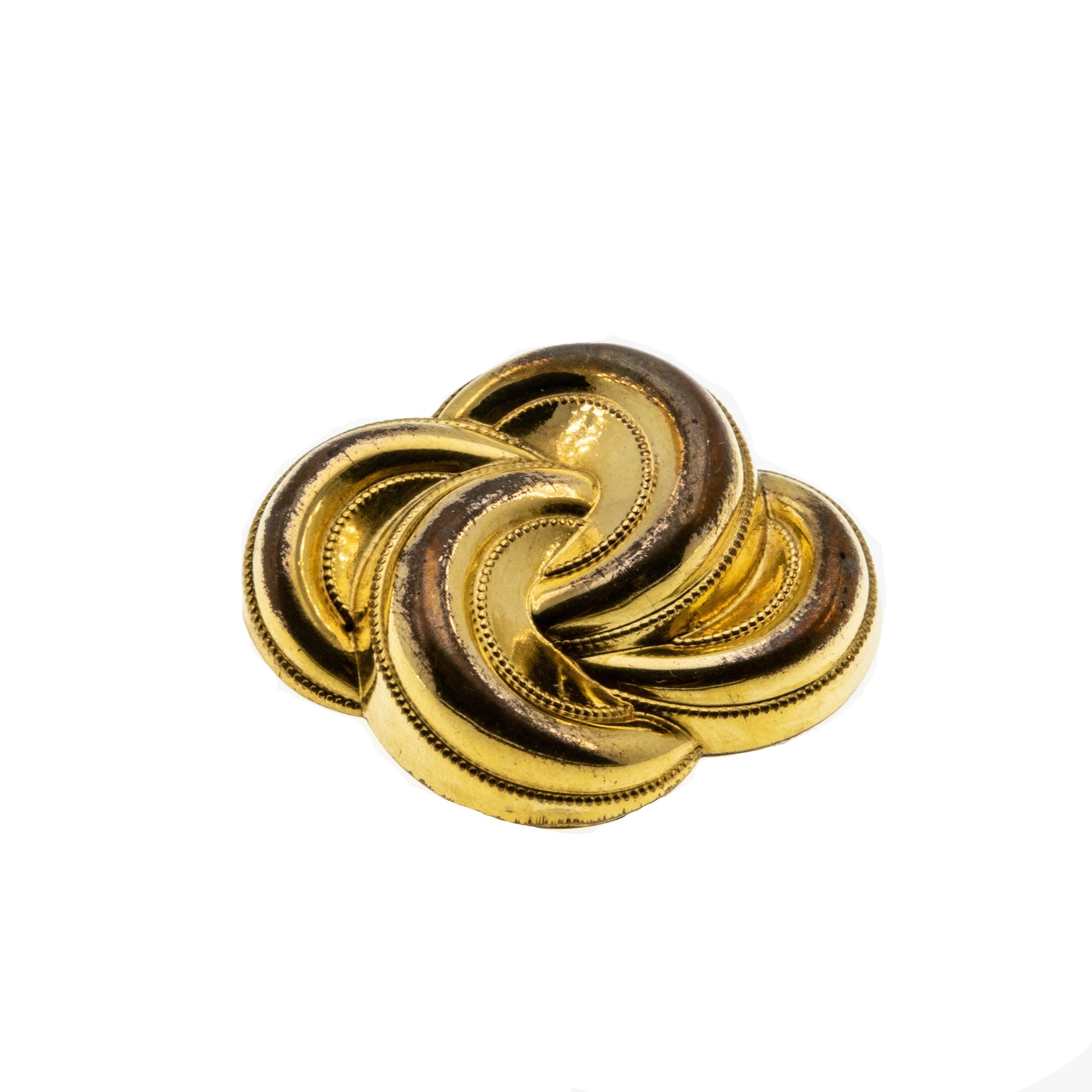 Intertwined Knot - Vintage Gold Celluloid Brooch (VBR246)