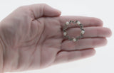 Lustrous Wreath - Vintage Signed UTICA Sterling Silver Faux Pearl & Crystal Rhinestone Brooch (VBR247)