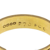 I Thee Wed - Vintage English 18K Yellow & White Gold Engraved  Wedding Band Ring (VR914)