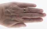 I Thee Wed - Vintage English 18K Yellow & White Gold Engraved  Wedding Band Ring (VR914)