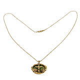Cabin In The Woods - Vintage Alaskan 10K Gold Jade Totem Pole Pendant & Chain (VP220)