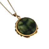 Cabin In The Woods - Vintage Alaskan 10K Gold Jade Totem Pole Pendant & Chain (VP220)