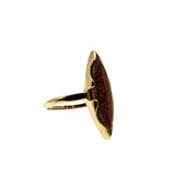 Glittering Gold - Vintage 10K Gold Goldstone Marquise Ring (VR930)