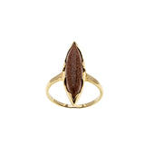 Glittering Gold - Vintage 10K Gold Goldstone Marquise Ring (VR930)