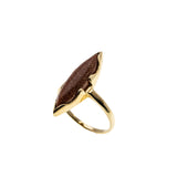 Glittering Gold - Vintage 10K Gold Goldstone Marquise Ring (VR930)