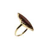 Glittering Gold - Vintage 10K Gold Goldstone Marquise Ring (VR930)