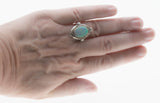 Hologram's Drama - Estate Victorian Art Nouveau Revival Sterling Silver Opal Foliage Ring (ER354)