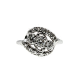 Retro Elegance - Vintage 14K White Gold Natural Diamond Ring (VR942)