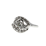 Retro Elegance - Vintage 14K White Gold Natural Diamond Ring (VR942)