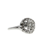 Retro Elegance - Vintage 14K White Gold Natural Diamond Ring (VR942)