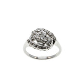 Retro Elegance - Vintage 14K White Gold Natural Diamond Ring (VR942)