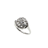 Retro Elegance - Vintage 14K White Gold Natural Diamond Ring (VR942)