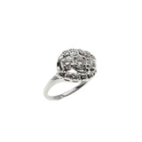 Retro Elegance - Vintage 14K White Gold Natural Diamond Ring (VR942)