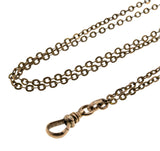 Heart Of Pearls - Victorian 'Chapin & Hollister' Gold Fill Pearl Heart Long Guard Slide Chain (VICN053)
