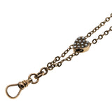 Heart Of Pearls - Victorian 'Chapin & Hollister' Gold Fill Pearl Heart Long Guard Slide Chain (VICN053)