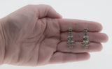 Red Carpet Ready - Vintage Rhodium Plated Austrian Crystal Rhinestone Dangly Screw- Back Earrings (VE418)
