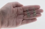 Red Carpet Ready - Vintage Rhodium Plated Austrian Crystal Rhinestone Dangly Screw- Back Earrings (VE418)