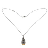 Tacori - Estate Signed 'Tacori' 18K White & Rose Gold Natural Diamond Teardrop Pendant & Chain (EP076)