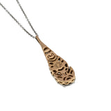 Tacori - Estate Signed 'Tacori' 18K White & Rose Gold Natural Diamond Teardrop Pendant & Chain (EP076)