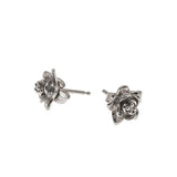 Little Darlings - Vintage Retro 14K White Gold Natural Diamond Blossom Stud Earrings (VE440)