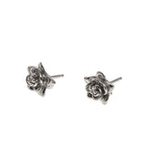 Little Darlings - Vintage Retro 14K White Gold Natural Diamond Blossom Stud Earrings (VE440)