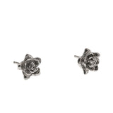 Little Darlings - Vintage Retro 14K White Gold Natural Diamond Blossom Stud Earrings (VE440)