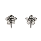 Little Darlings - Vintage Retro 14K White Gold Natural Diamond Blossom Stud Earrings (VE440)