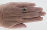 Ornate Scrolls - Estate Sterling Silver Natural Garnet Intricate Ring  (ER252)