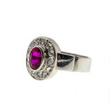 Ruby Rapture - Vintage 14K White Gold Ruby & Diamond Bespoke Ring (VR725)