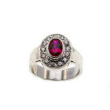 Ruby Rapture - Vintage 14K White Gold Ruby & Diamond Bespoke Ring (VR725)